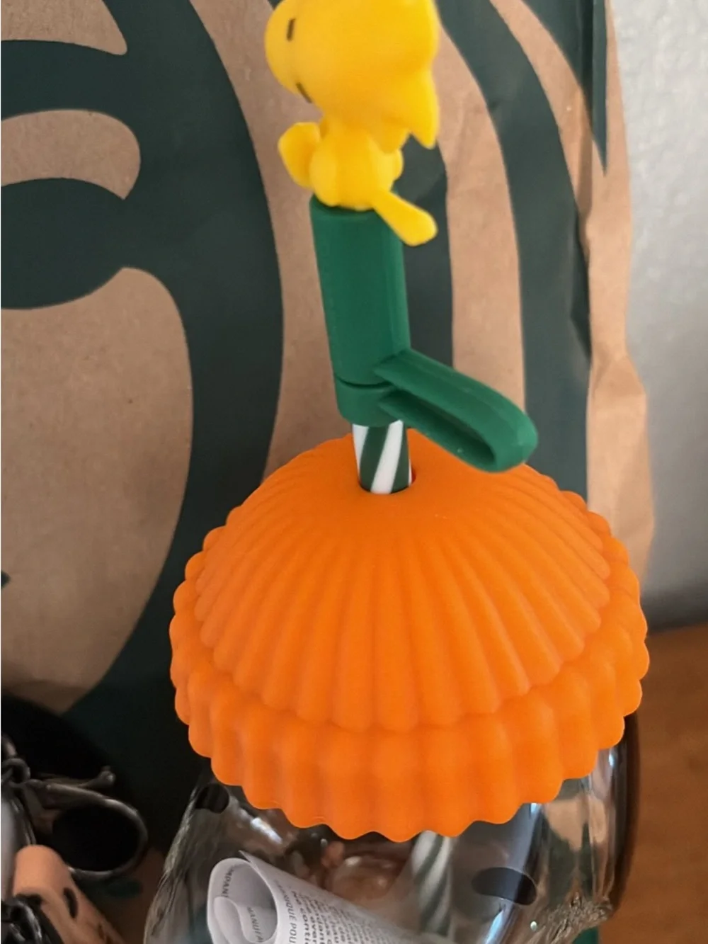 Starbucks limited Snoopy Plush Keychain with snoopy cup